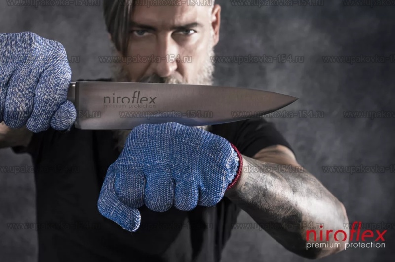 Перчатки для мясника от порезов Niroflex BlueCut advance
