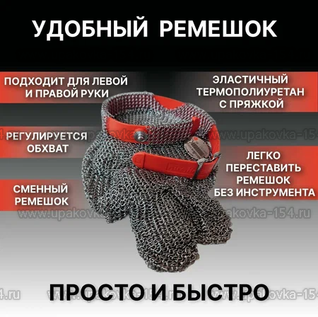 Перчатки кольчужные по кисть пятипалые Niroflex